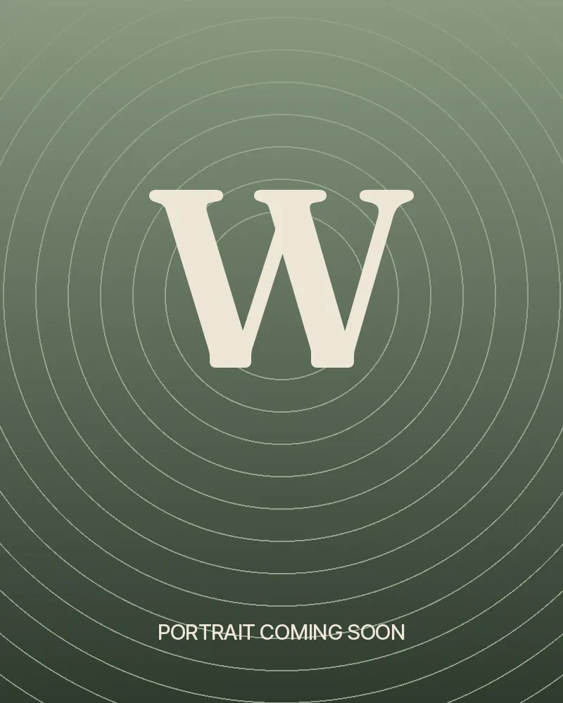 Placeholder portrait card for Wade Harlan, an AI-generated outdoorsman character